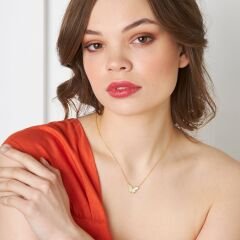 inci taşlı kelebek kolye