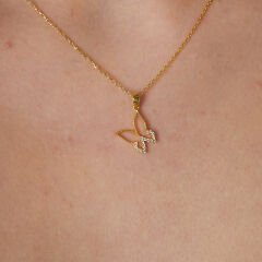 kelebek taşlı kolye