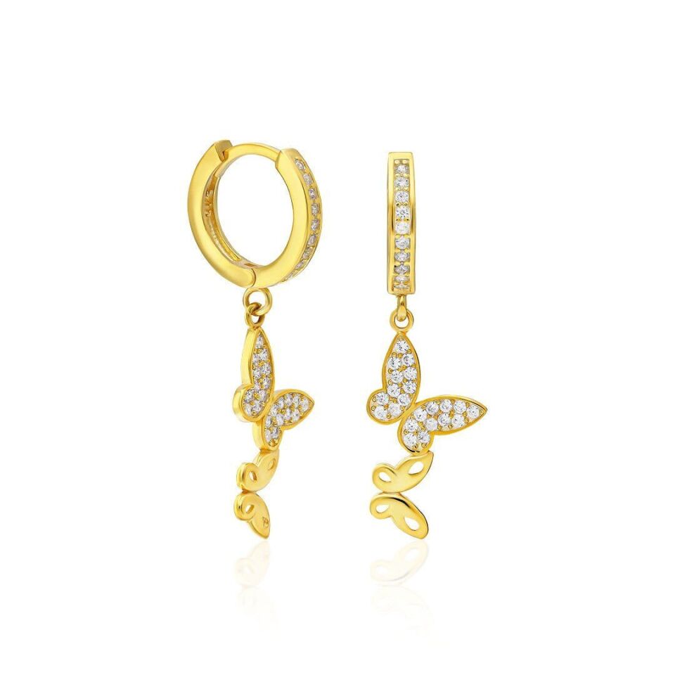 kelebek kombinasyon küpeleri