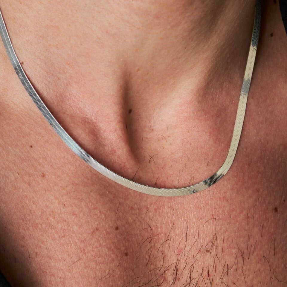 İtalyan Yassı Zincir Kolye - 925 Ayar Gümüş