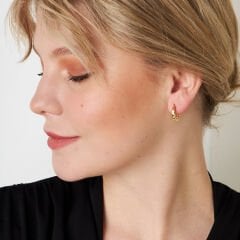 dört taşlı şık halka küpeler