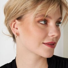 dört taşlı şık halka küpeler