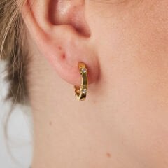 dört taşlı şık halka küpeler