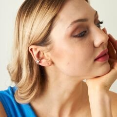 agua taşlı kıkırdak küpeler