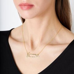 isim kolyesi - çift katmanlı isim kolyesi