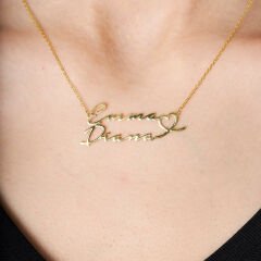 isim kolyesi - çift katmanlı isim kolyesi