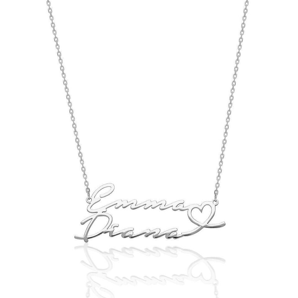 isim kolyesi - çift katmanlı isim kolyesi