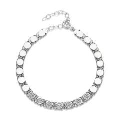 yarı değerli taşlarla yuvarlak zincir bileklik