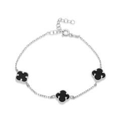 üçlü siyah yonca bileziği