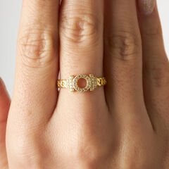 taşlı yuvarlak yüzük