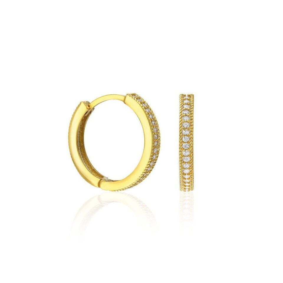 taşlı yuvarlak küpeler