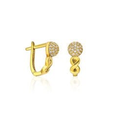 kavisli taşlı sonsuzluk küpeleri