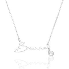 doğum taşıyla imza isim kolyesi