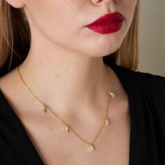 satır içi baget taş kolye