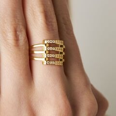 taşlı nervürlü yüzük