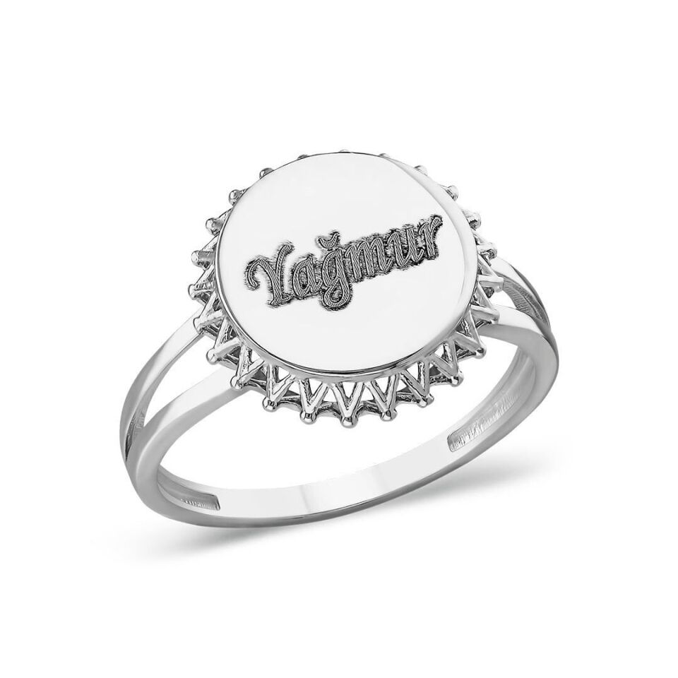 İsim Yazılı Taşsız Yüzük - 925 Ayar Gümüş