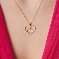 iç içe geçmiş kalp kolyesi