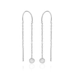 sallanan zirkonyum zincir küpeler