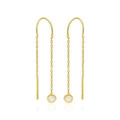 sallanan zirkonyum zincir küpeler