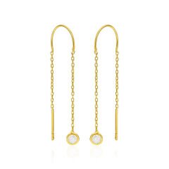 sallanan zirkonyum zincir küpeler