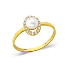 büyük inci taşlı yüzük