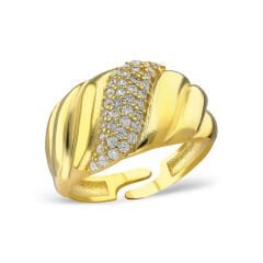 kavisli tasarım ve taşlı yüzük