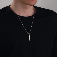 isimli dikdörtgen çubuk kolye