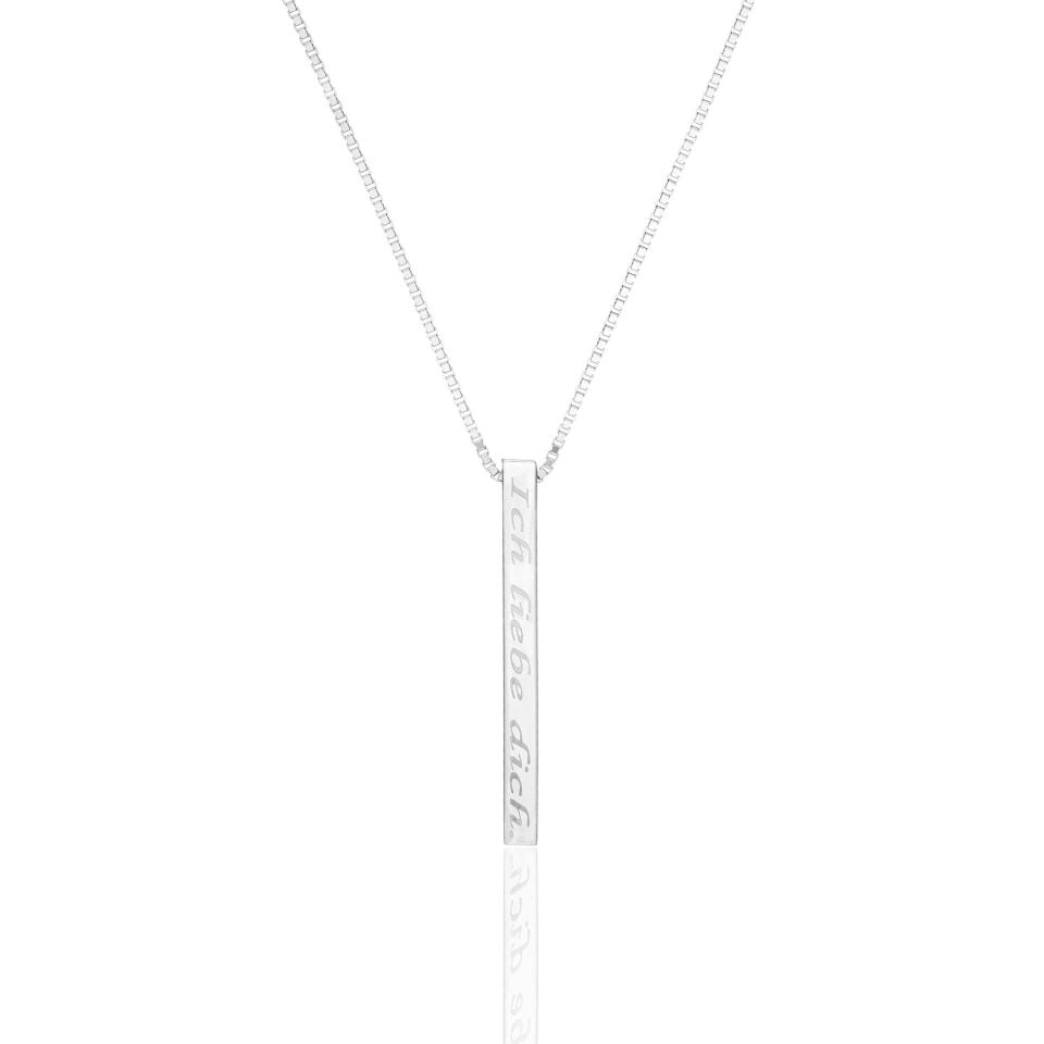 isimli dikdörtgen çubuk kolye