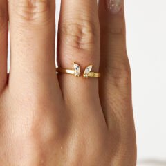 kelebek detaylı yüzük