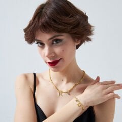 harfli pullu eşarp kolye seti