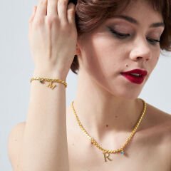 harfli pullu eşarp kolye seti