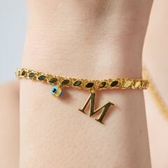 harfli pullu eşarp kolye seti