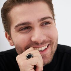 opal siyah taşlı yüzük