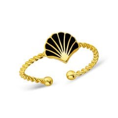 deniz kabuğu desenli yüzük