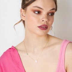 orijinal pembe opal fatma el kolyesi bosem gözlü