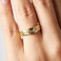 baget taş desenli yüzük