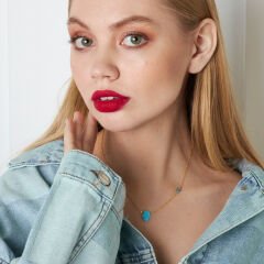 orijinal mavi opal fatma el zinciri bosem gözlü