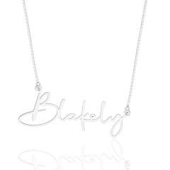 isim kolyesi - yatay isimli imzalı kolye