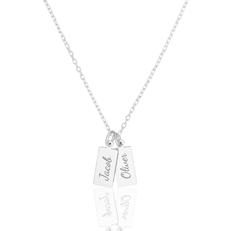 İsim kolyesi - isimli dikdörtgen tabak kolye