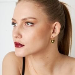 taşlı kalp küpeler