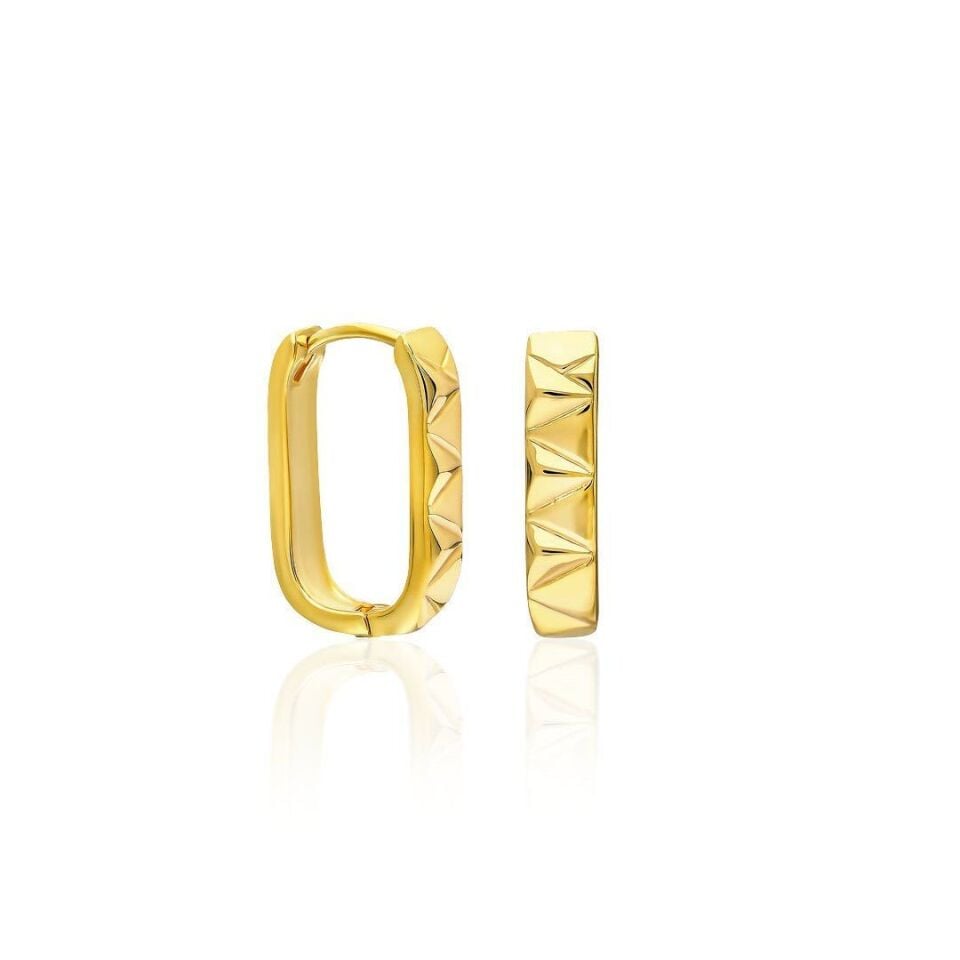 kabartma model oval küpeler