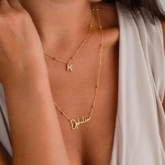 isim kolyesi - taş harfli isim kolyesi