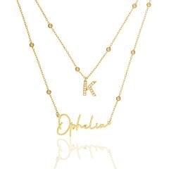 isim kolyesi - taş harfli isim kolyesi