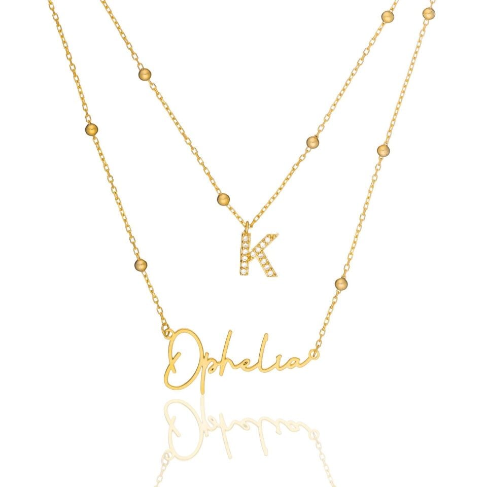 isim kolyesi - taş harfli isim kolyesi