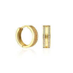 üçlü taşlı halka küpeler