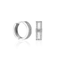 üçlü taşlı halka küpeler