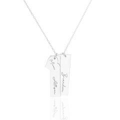 isim kolyesi - iki plakalı kalp isim kolyesi