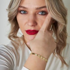 taşlı dikdörtgen bilezik