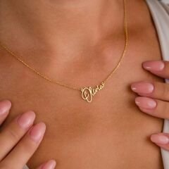 el yazısıyla yazılmış isim kolyesi