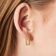 taşlı dikdörtgen yıldız küpeler